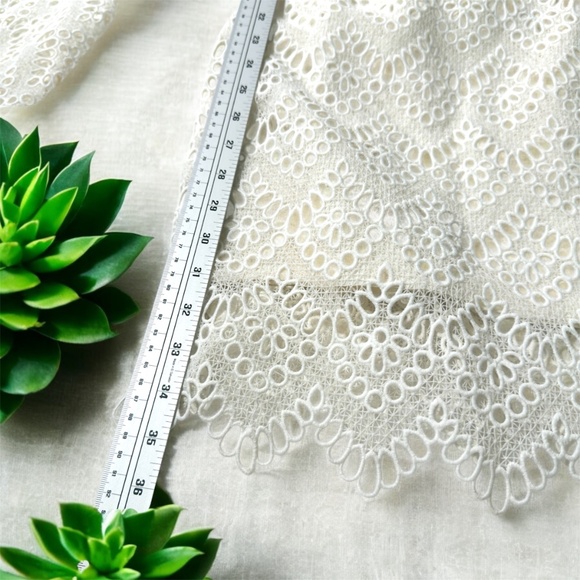 Nicholas One Shoulder Dress White Embroidered Eyelet Long Sleeves Polyester - Picture 6 of 16